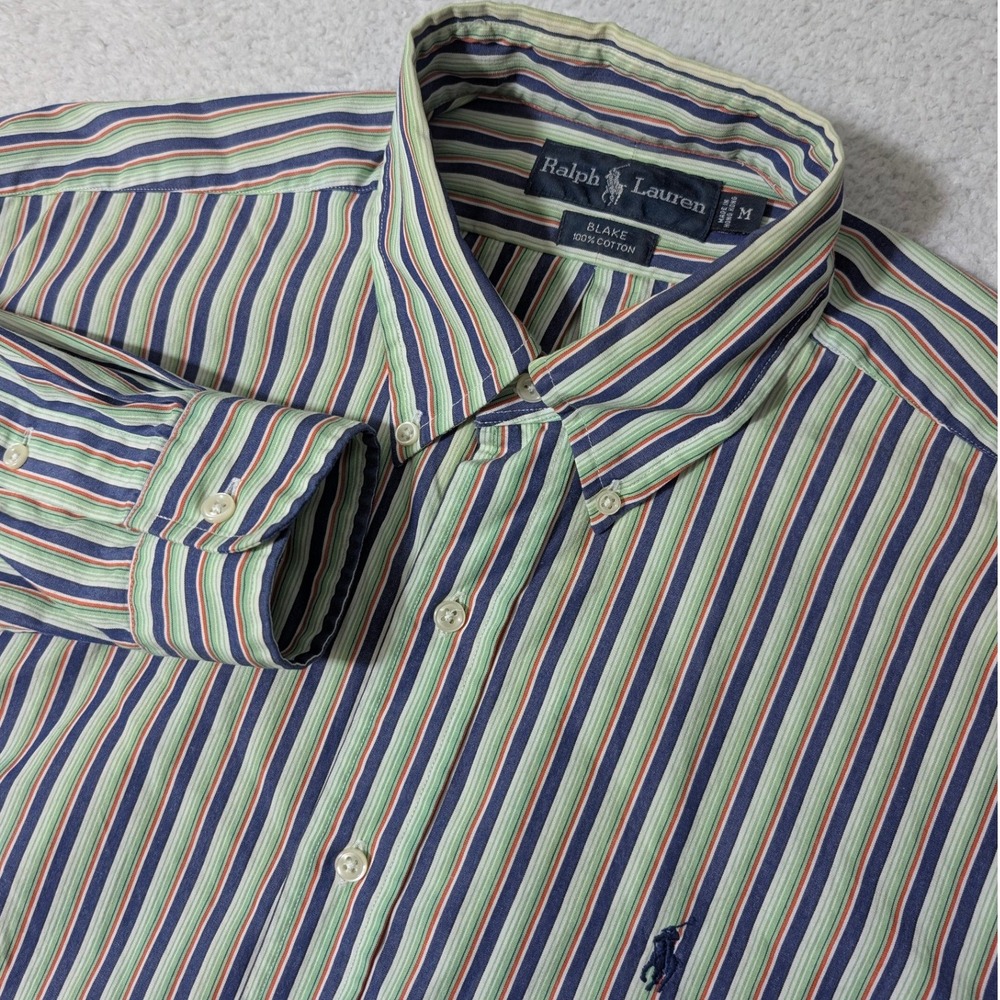 Ralph Lauren‎ Button Down Mens Med Multi-Color Stripe Blake L/S Shirt